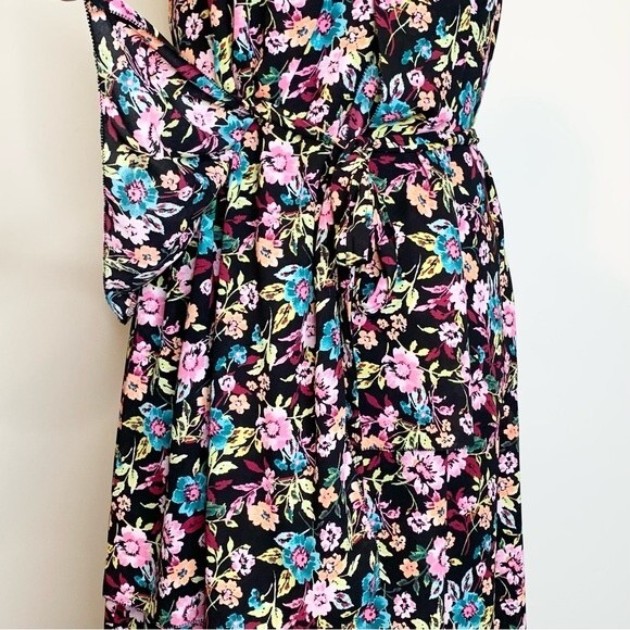 Banana Republic Colorful Floral Flowy Tiered Dress With Tie At Waist Medium - Picture 9 of 13
